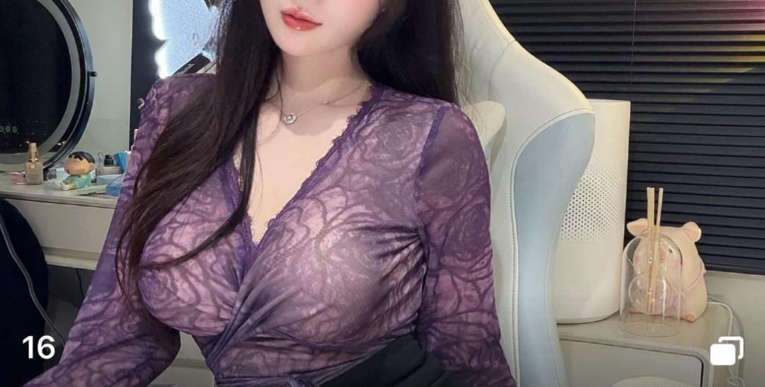 奈奈子哟 - 紫色透视玫瑰网纱人妻 第3张图片
